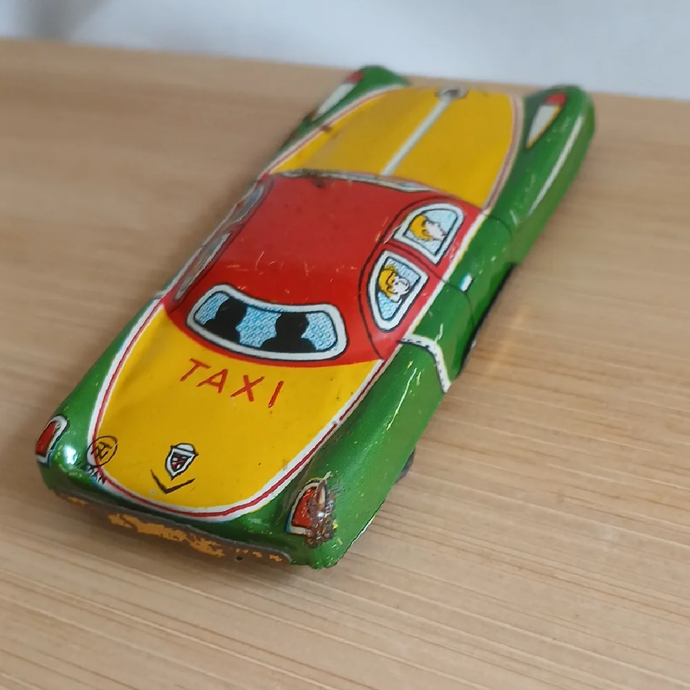 Vintage Tin Toy Taxi Car 1950's